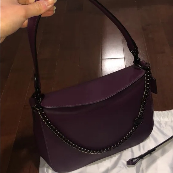 Gorgeous Deep Purple Coach Retail Gun metal chain bag - Picture 5 of 12